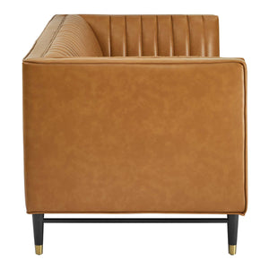 ModwayModway Devote Channel Tufted Vegan Leather Loveseat EEI-4719 EEI-4719-TAN- BetterPatio.com