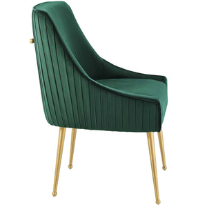 ModwayModway Discern Pleated Back Upholstered Performance Velvet Dining Chair EEI-3509 EEI-3509-GRN- BetterPatio.com