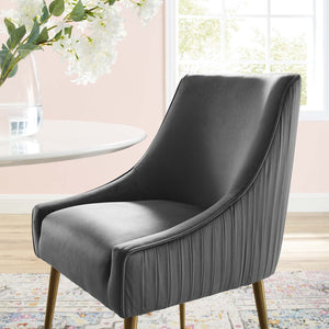 ModwayModway Discern Pleated Back Upholstered Performance Velvet Dining Chair EEI-3509 EEI-3509-GRY- BetterPatio.com