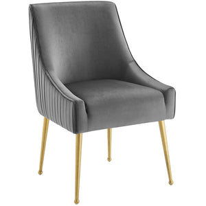 ModwayModway Discern Pleated Back Upholstered Performance Velvet Dining Chair EEI-3509 EEI-3509-GRY- BetterPatio.com