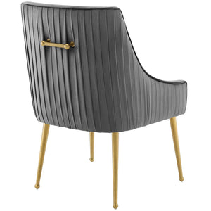 ModwayModway Discern Pleated Back Upholstered Performance Velvet Dining Chair EEI-3509 EEI-3509-GRY- BetterPatio.com