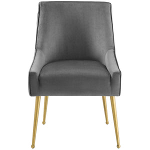 ModwayModway Discern Pleated Back Upholstered Performance Velvet Dining Chair EEI-3509 EEI-3509-GRY- BetterPatio.com