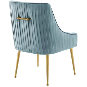 ModwayModway Discern Pleated Back Upholstered Performance Velvet Dining Chair EEI-3509 EEI-3509-LBU- BetterPatio.com