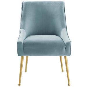 ModwayModway Discern Pleated Back Upholstered Performance Velvet Dining Chair EEI-3509 EEI-3509-LBU- BetterPatio.com