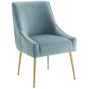 ModwayModway Discern Pleated Back Upholstered Performance Velvet Dining Chair EEI-3509 EEI-3509-LBU- BetterPatio.com