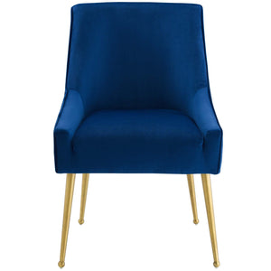 ModwayModway Discern Pleated Back Upholstered Performance Velvet Dining Chair EEI-3509 EEI-3509-NAV- BetterPatio.com