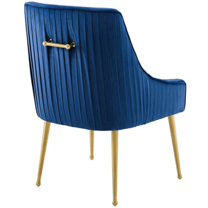 ModwayModway Discern Pleated Back Upholstered Performance Velvet Dining Chair EEI-3509 EEI-3509-NAV- BetterPatio.com