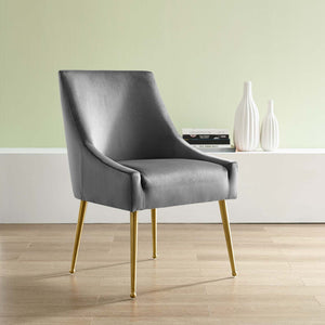 ModwayModway Discern Upholstered Performance Velvet Dining Chair EEI-3508 EEI-3508-GRY- BetterPatio.com