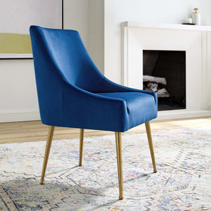 ModwayModway Discern Upholstered Performance Velvet Dining Chair EEI-3508 EEI-3508-NAV- BetterPatio.com