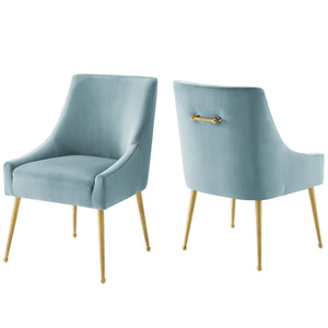 ModwayModway Discern Upholstered Performance Velvet Dining Chair Set of 2 EEI-4148 EEI-4148-LBU- BetterPatio.com