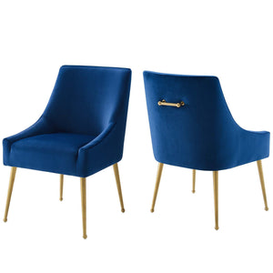 ModwayModway Discern Upholstered Performance Velvet Dining Chair Set of 2 EEI-4148 EEI-4148-NAV- BetterPatio.com