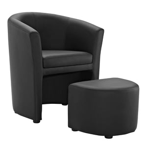 ModwayModway Divulge Armchair and Ottoman EEI-1407 EEI-1407-BLK- BetterPatio.com