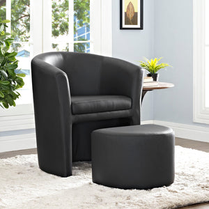 ModwayModway Divulge Armchair and Ottoman EEI-1407 EEI-1407-BLK- BetterPatio.com