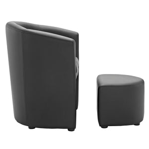 ModwayModway Divulge Armchair and Ottoman EEI-1407 EEI-1407-BLK- BetterPatio.com