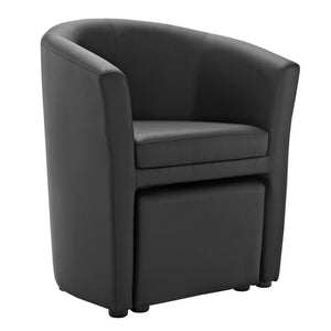 ModwayModway Divulge Armchair and Ottoman EEI-1407 EEI-1407-BLK- BetterPatio.com