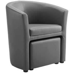 ModwayModway Divulge Armchair and Ottoman EEI-1407 EEI-1407-GRY- BetterPatio.com