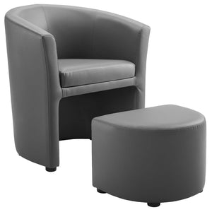 ModwayModway Divulge Armchair and Ottoman EEI-1407 EEI-1407-GRY- BetterPatio.com