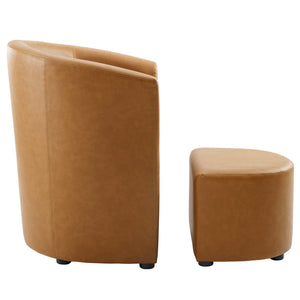 ModwayModway Divulge Armchair and Ottoman EEI-1407 EEI-1407-TAN- BetterPatio.com