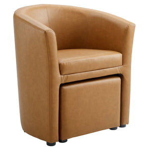 ModwayModway Divulge Armchair and Ottoman EEI-1407 EEI-1407-TAN- BetterPatio.com