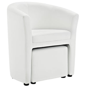 ModwayModway Divulge Armchair and Ottoman EEI-1407 EEI-1407-WHI- BetterPatio.com