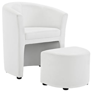 ModwayModway Divulge Armchair and Ottoman EEI-1407 EEI-1407-WHI- BetterPatio.com