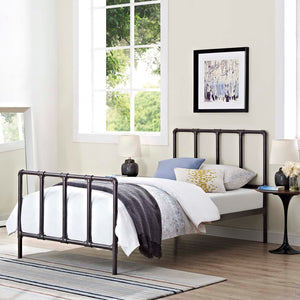 ModwayModway Dower Twin Bed MOD-5435 MOD-5435-BRN- BetterPatio.com