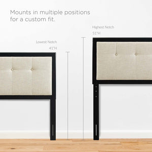 ModwayModway Draper Tufted King Fabric and Wood Headboard MOD-6227 MOD-6227-BLK-BEI- BetterPatio.com