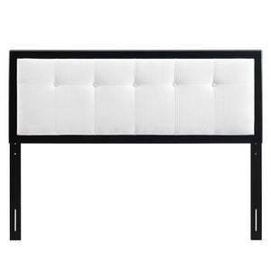 ModwayModway Draper Tufted King Fabric and Wood Headboard MOD-6227 MOD-6227-BLK-WHI- BetterPatio.com