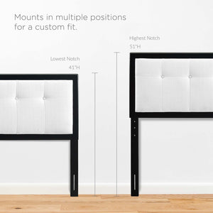 ModwayModway Draper Tufted King Fabric and Wood Headboard MOD-6227 MOD-6227-BLK-WHI- BetterPatio.com