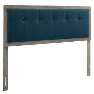 ModwayModway Draper Tufted King Fabric and Wood Headboard MOD-6227 MOD-6227-GRY-AZU- BetterPatio.com