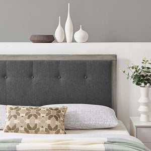 ModwayModway Draper Tufted King Fabric and Wood Headboard MOD-6227 MOD-6227-GRY-CHA- BetterPatio.com