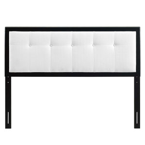 ModwayModway Draper Tufted Queen Fabric and Wood Headboard MOD-6226 MOD-6226-BLK-WHI- BetterPatio.com
