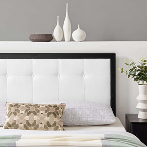 ModwayModway Draper Tufted Queen Fabric and Wood Headboard MOD-6226 MOD-6226-BLK-WHI- BetterPatio.com