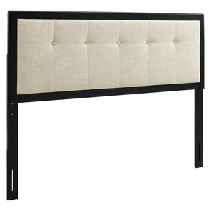 ModwayModway Draper Tufted Twin Fabric and Wood Headboard MOD-6224 MOD-6224-BLK-BEI- BetterPatio.com