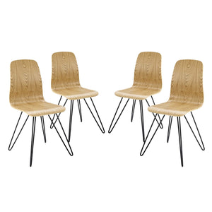 ModwayModway Drift Dining Side Chair Set of 4 EEI-3379 EEI-3379-NAT- BetterPatio.com