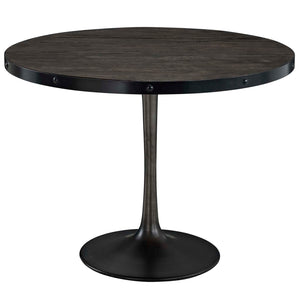 ModwayModway Drive 40" Round Wood Top Dining Table EEI-1197 EEI-1197-BLK-SET- BetterPatio.com