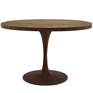 ModwayModway Drive 47" Oval Wood Top Dining Table EEI-2009 EEI-2009-BRN-SET- BetterPatio.com