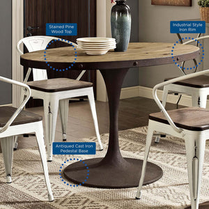 ModwayModway Drive 47" Oval Wood Top Dining Table EEI-2009 EEI-2009-BRN-SET- BetterPatio.com