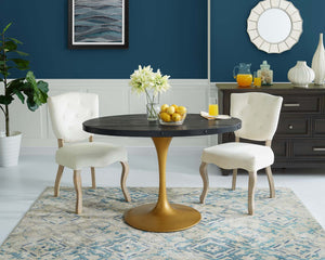 ModwayModway Drive 47" Oval Wood Top Dining Table EEI-3586 EEI-3586-BLK-GLD- BetterPatio.com