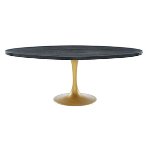 ModwayModway Drive 78" Oval Wood Top Dining Table EEI-3589 EEI-3589-BLK-GLD- BetterPatio.com