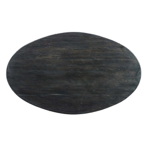 ModwayModway Drive 78" Oval Wood Top Dining Table EEI-3589 EEI-3589-BLK-GLD- BetterPatio.com