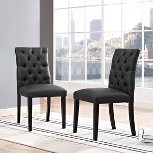 ModwayModway Duchess Dining Chair Vinyl Set of 2 EEI-3472 EEI-3472-BLK- BetterPatio.com