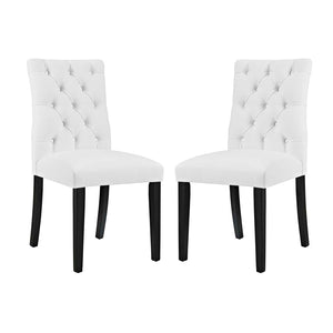 ModwayModway Duchess Dining Chair Vinyl Set of 2 EEI-3472 EEI-3472-WHI- BetterPatio.com