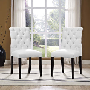 ModwayModway Duchess Dining Chair Vinyl Set of 2 EEI-3472 EEI-3472-WHI- BetterPatio.com