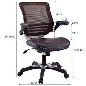 ModwayModway Edge Vinyl Office Chair EEI-595 EEI-595-BRN- BetterPatio.com