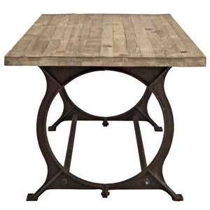 ModwayModway Effuse Rectangle Wood Top Dining Table EEI-1205 EEI-1205-BRN- BetterPatio.com