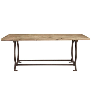 ModwayModway Effuse Rectangle Wood Top Dining Table EEI-1205 EEI-1205-BRN- BetterPatio.com