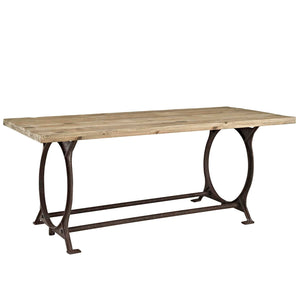 ModwayModway Effuse Rectangle Wood Top Dining Table EEI-1205 EEI-1205-BRN- BetterPatio.com