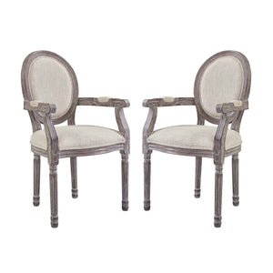 ModwayModway Emanate Dining Armchair Upholstered Fabric Set of 2 EEI-3465 EEI-3465-BEI- BetterPatio.com