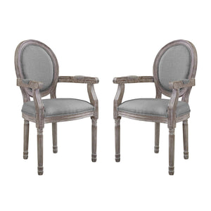 ModwayModway Emanate Dining Armchair Upholstered Fabric Set of 2 EEI-3465 EEI-3465-LGR- BetterPatio.com